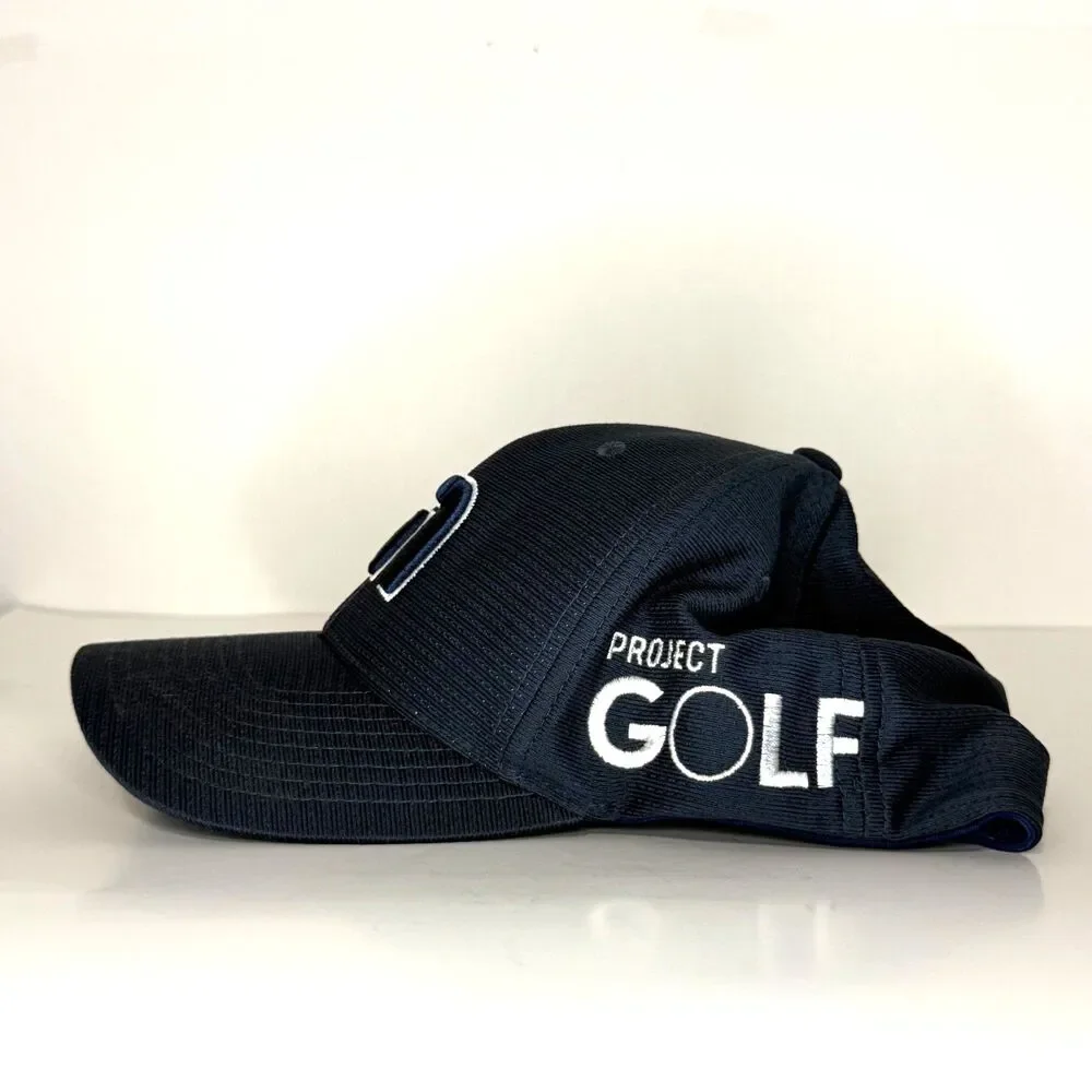 TravisMathew Project Golf Flexfit Hat S/M Navy Fitted Golf Cap Performance